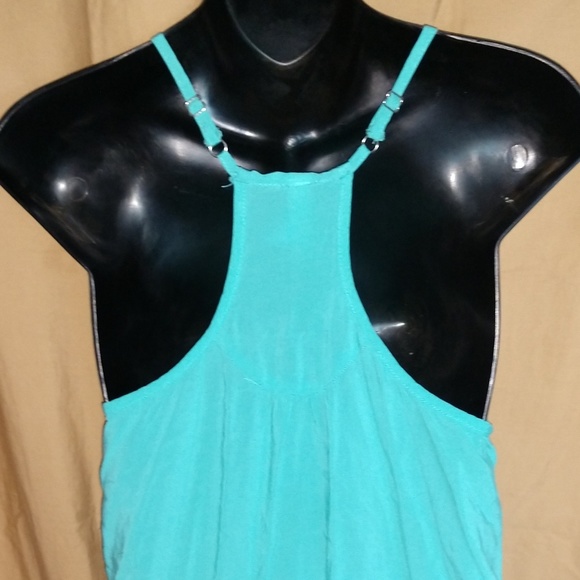 🛍️Soft turquoise tank white flowers - Picture 6 of 6